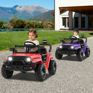 12V Kids Ride on Truck Car Battery Powered Electric Vehicle-Purple