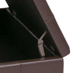 Dover - Square Coffee Table Storage Ottoman - Chocolate Brown by Couch.com