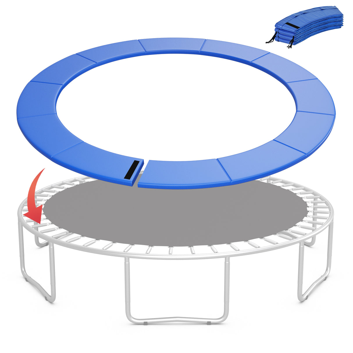 15 Feet Trampoline Pad Replacement Safety Pad with Fixing Straps (Blue)