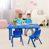 Kids Plastic Rectangular Learn and Play Table-Red