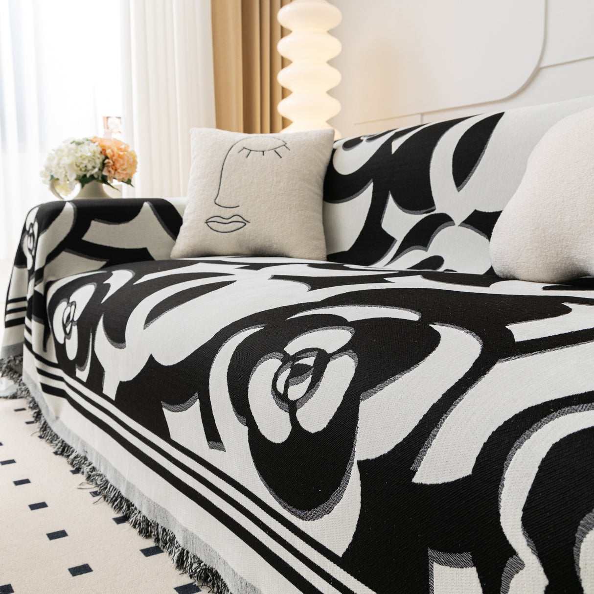 Chenille Sofa Cover Blanket, Couch Cover Blanket Throws for Couches Living Room Furniture Throw Covers