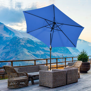 9 ft Patio Outdoor Umbrella with Crank-Orange