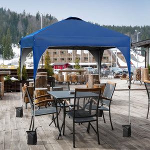 6.6 x 6.6 Feet Outdoor Pop Up Height Adjustable Canopy Tent with Roller Bag-Blue
