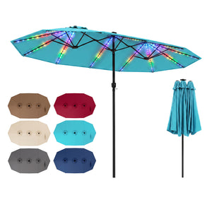 15.5FT Extra-Large Patio Umbrella 12 Reinforced Metal Ribs-Turquoise
