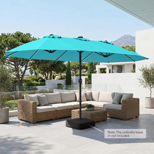 15.5FT Extra-Large Patio Umbrella 12 Reinforced Metal Ribs-Turquoise