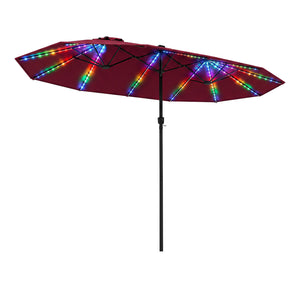 15.5FT Extra-Large Patio Umbrella 12 Reinforced Metal Ribs-Red