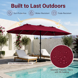 15.5FT Extra-Large Patio Umbrella 12 Reinforced Metal Ribs-Red