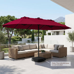 15.5FT Extra-Large Patio Umbrella 12 Reinforced Metal Ribs-Red