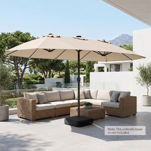 15.5FT Extra-Large Patio Umbrella 12 Reinforced Metal Ribs-Beige