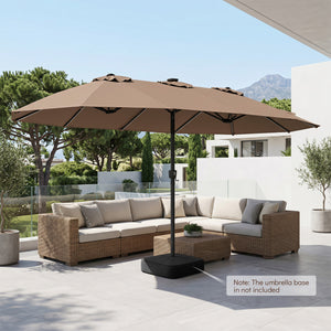 15.5FT Extra-Large Patio Umbrella 12 Reinforced Metal Ribs-Brown