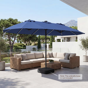 15.5FT Extra-Large Patio Umbrella 12 Reinforced Metal Ribs-Navy