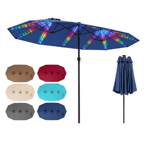 15.5FT Extra-Large Patio Umbrella 12 Reinforced Metal Ribs-Navy