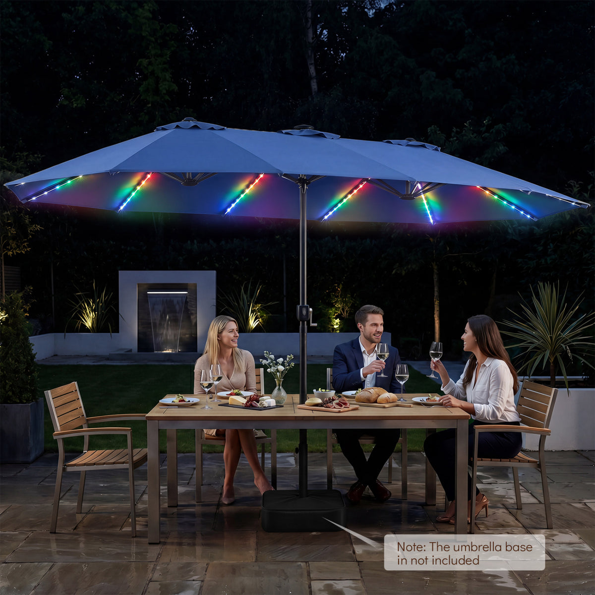 15.5FT Extra-Large Patio Umbrella 12 Reinforced Metal Ribs-Navy