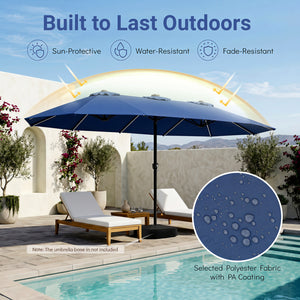 15.5FT Extra-Large Patio Umbrella 12 Reinforced Metal Ribs-Navy
