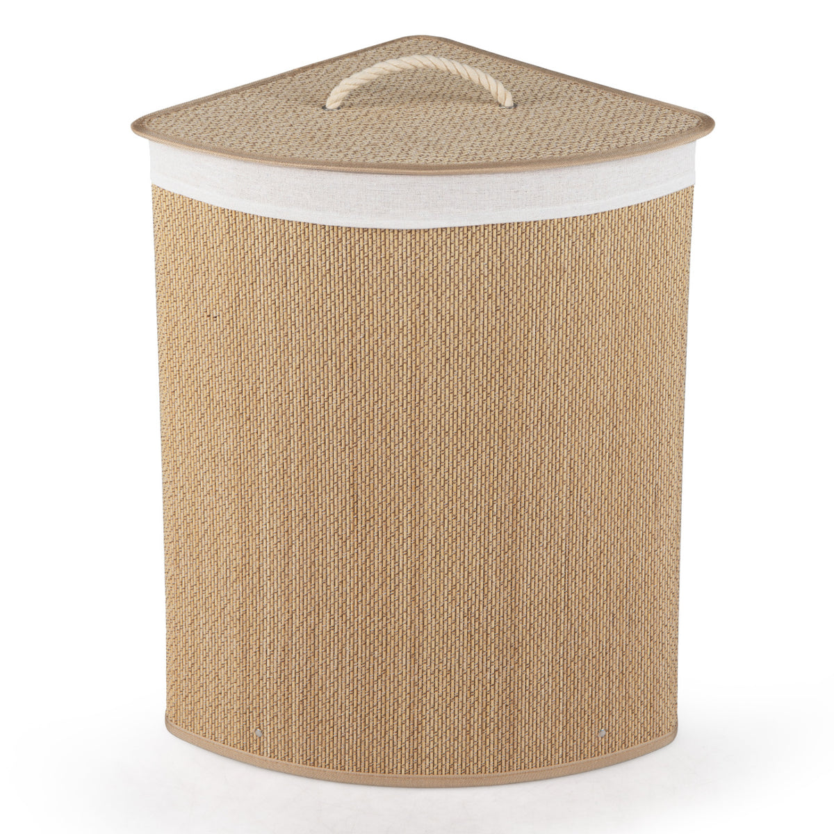 15 Gal Capacity Bamboo Laundry Hamper with Removable Liner-Natrual