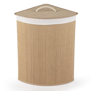 15 Gal Capacity Bamboo Laundry Hamper with Removable Liner-Natrual