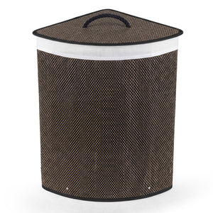 15 Gal Capacity Bamboo Laundry Hamper with Removable Liner-Black