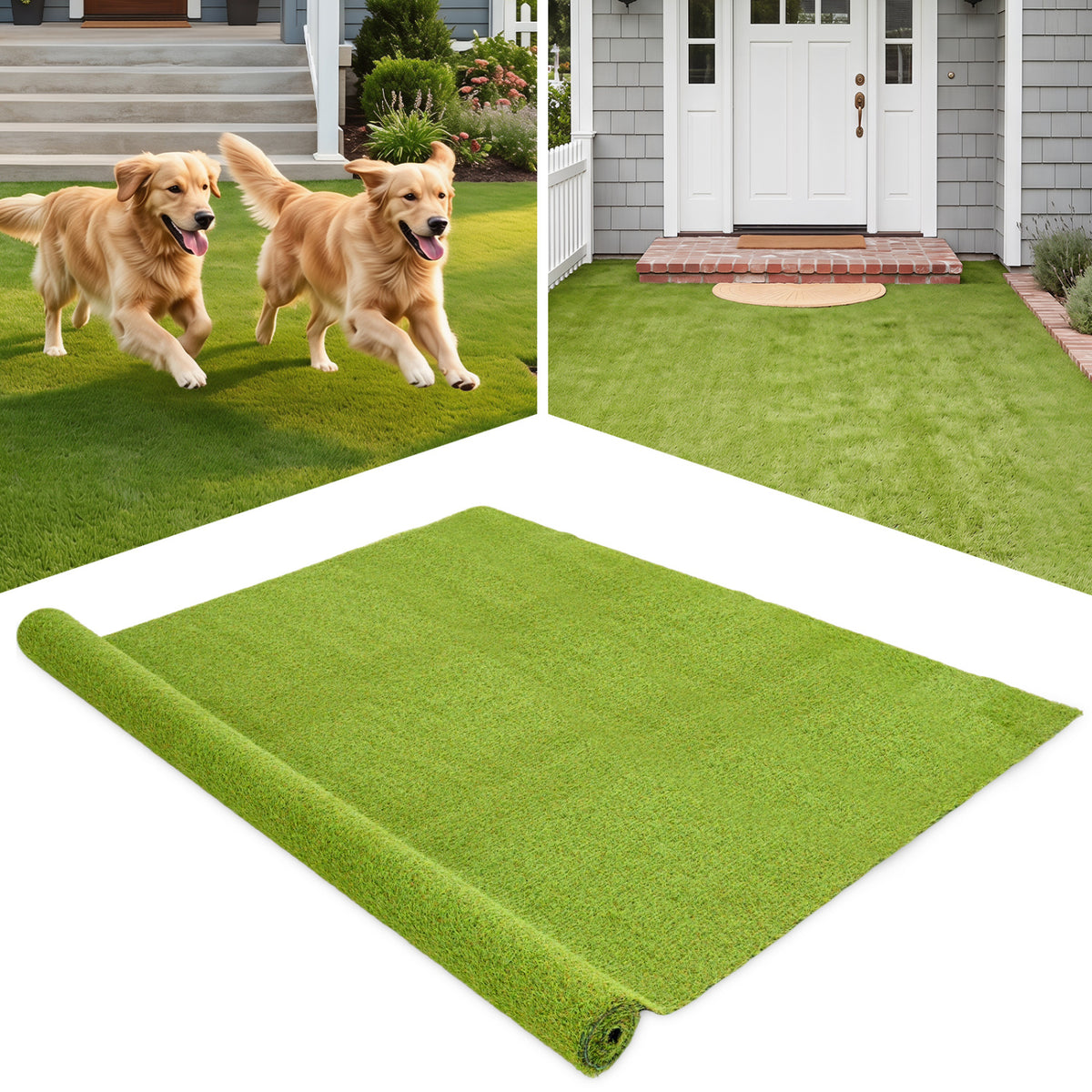 15 x 7 Feet Artificial Turf Rug with Low 0.75 inch Pile Height