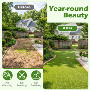 15 x 7 Feet Artificial Turf Rug with Low 0.75 inch Pile Height