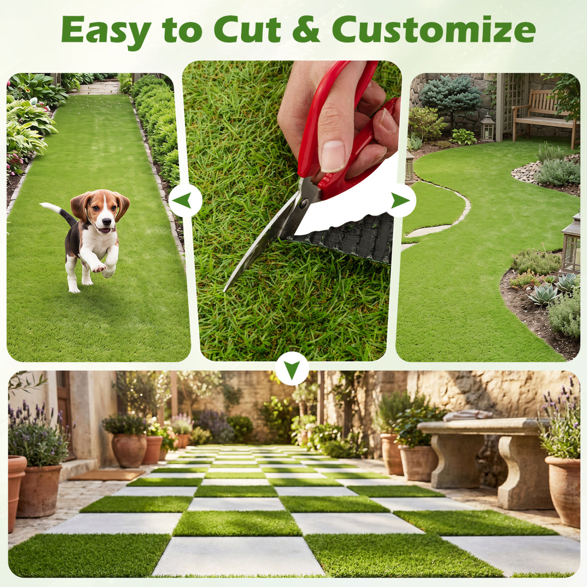 15 x 7 Feet Artificial Turf Rug with Low 0.75 inch Pile Height