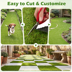 15 x 7 Feet Artificial Turf Rug with Low 0.75 inch Pile Height
