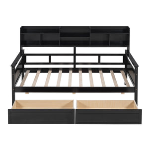 Daybed, Slat Support, With Bedside Shelves And 2 Drawers by Couch.com
