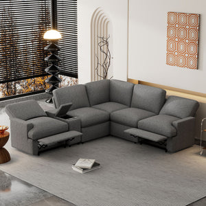 Power Recliner Corner Sofa Home Theater Reclining Sofa Sectional Couches With Storage Box, Cup Holders, USB Ports And Power Socket For Living Room by Couch.com