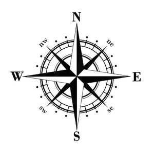 15cm*15cm Art Design Vinyl Compass Sticker Vinyl Decal Sticker Compass Stickers Decal for Car Hood Auto Body Side Door Compass Graphics Car Stickers Waterproof Vinyl Stripe Decal Sticker Car Stickers Decals Black/Silver