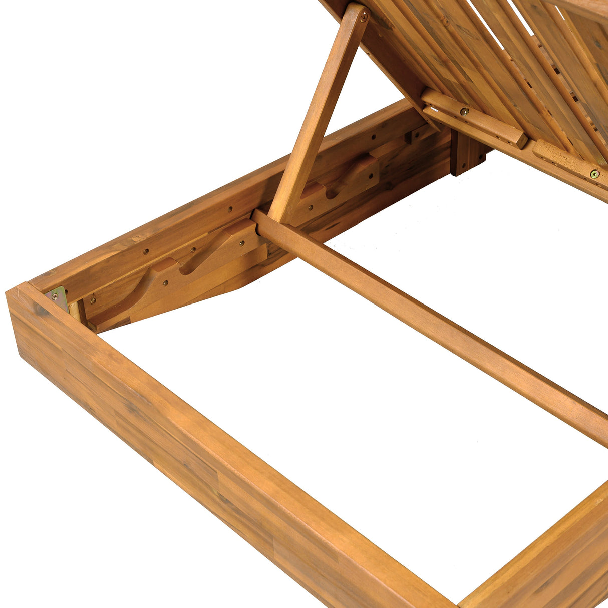 Acacia Wood Chaise Lounge with Cushion