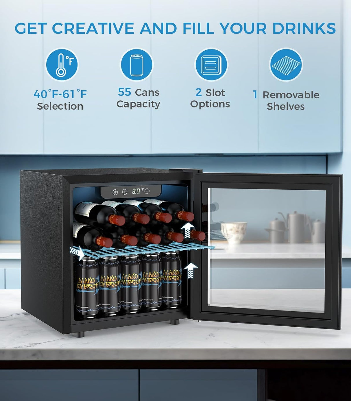 1.6 Cu.ft Mini Beverage Refrigerator and Cooler W5836H