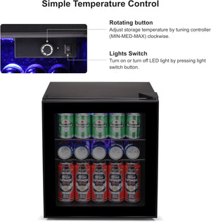 1.6 Cu.ft Mini Beverage Refrigerator and Cooler W5836H