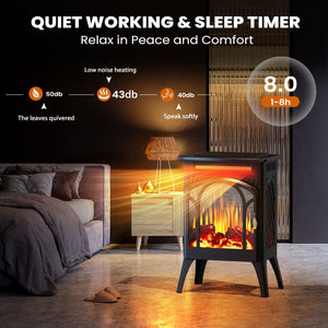 16" Free Standing Electric Fireplace Stove S180