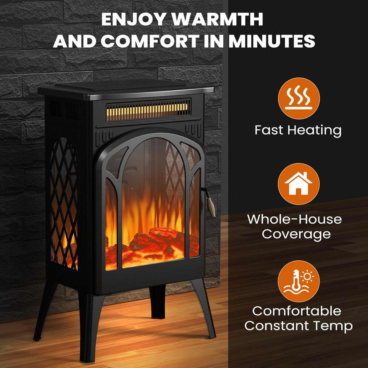 16" Free Standing Electric Fireplace Stove S180
