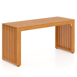 36 Inch Patio Bench All-Slat Acacia Wood Loveseat