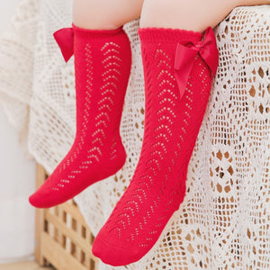 Infant Baby Loose Bow Stockings Hole Socks