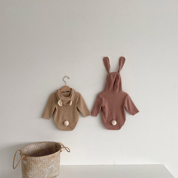 Cute Rabbit Bear Long-sleeved One-piece Ass Clothing Climbing Clothes