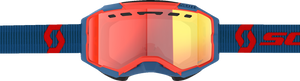 SCOTT Fury Snow Cross Goggle - Dark Blue/Neon Red - Light Sensitive Red Chrome 278604-7698341