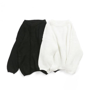 Solid Csul Sweter Sloucy Soft Wool Itted
