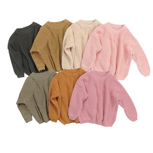 Solid Csul Sweter Sloucy Soft Wool Itted