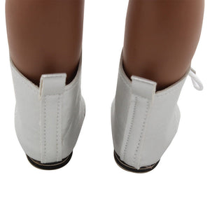 18 Inch Doll Lace-Up Boots American Doll PU Leather Shoes