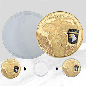 United States Screaming Army 101st Airborne Division Gold Plated Souvenir Coin