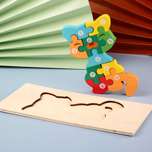 Children's Cartoon Number Animal Puzzle
