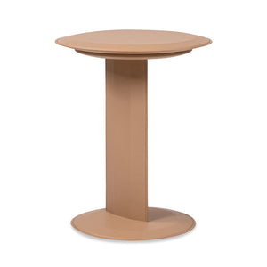 Mode - Leatherette Round C-Shaped Sofa Side Table - Saddle Brown by Couch.com