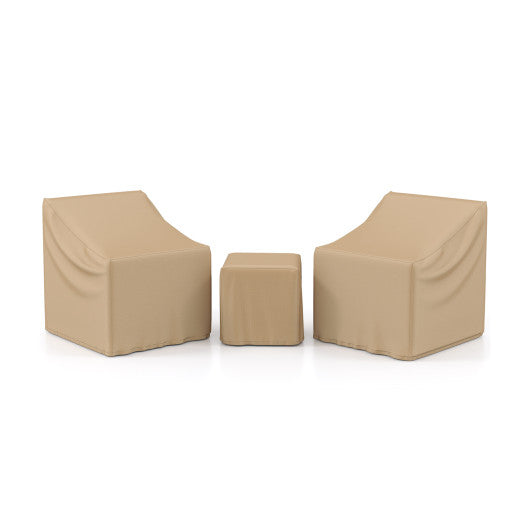 Patio Furniture Covers Waterproof Outdoor Conversation Covers for 3 Pieces Bistro Set-Beige