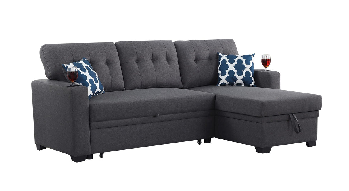 Lambswool - Pull Out Sleeper Sectional Sofa With Storage Chaise by Couch.com