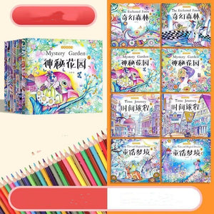 Elementary School Student Coloring Book Secret Garden Decompression