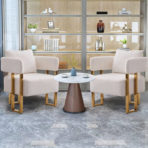 Modern Decorative Chair Teddy Fleece Upholstered And Metal Foot by Couch.com