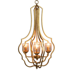 4 Light Metal Chandelier, Hanging Light Fixture With Adjustable Chain For Kitchen, Bulb Not Included - Gold by Couch.com