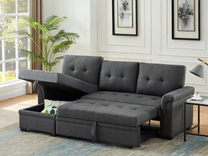 Destiny - Linen Reversible Sleeper Sectional Sofa With Storage Chaise by Couch.com