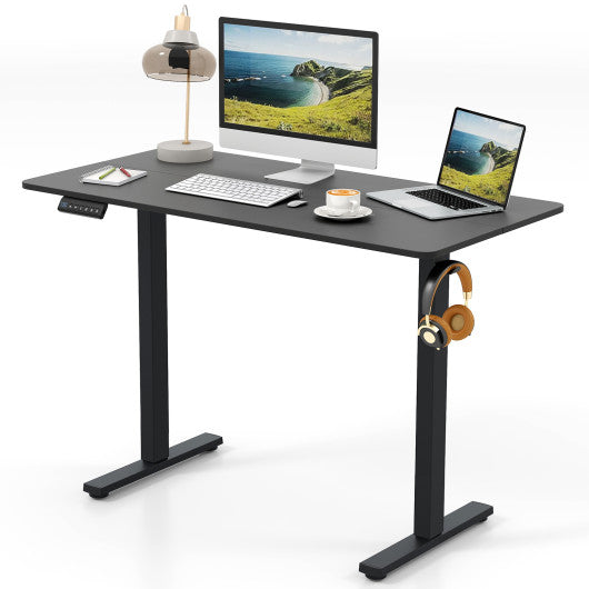 48 Inch x 24 Inch Ergonomic Electric Standing Desk with 3 Memory Settings for Home Office-Black